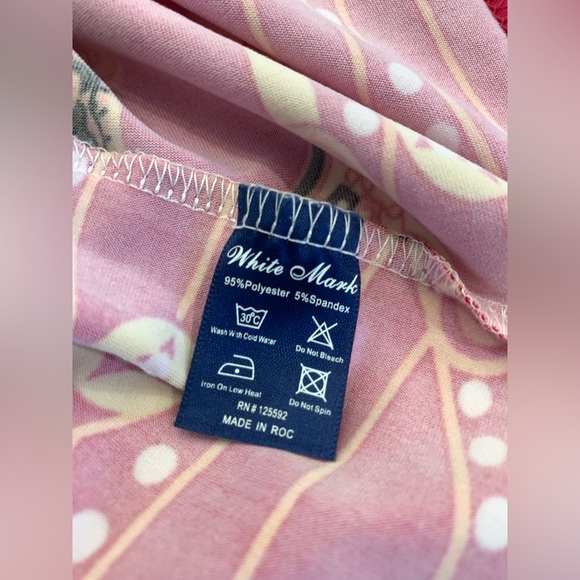 White Mark Women's Long Sleeve V-Neck Patterned Dress Size Medium - Picture 8 of 8